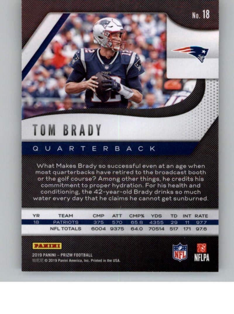 Amazon.com: 2019 Panini Prizm #18 Tom Brady New England Patriots